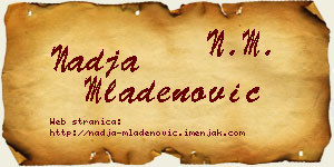 Nadja Mladenović vizit kartica
